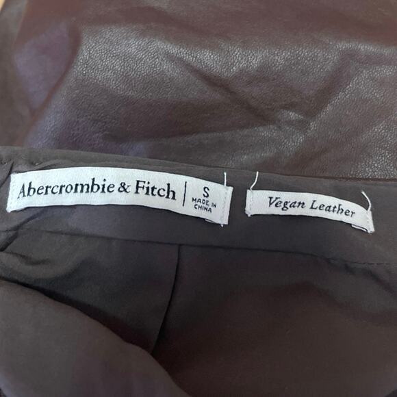 Abercrombie & Fitch Womens Brown Vegan Faux Leather Mini Straight Pencil Skirt S - Picture 4 of 5